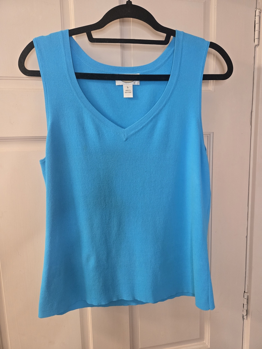 Talbots Bright Turquoise V-Neck Knit Tank